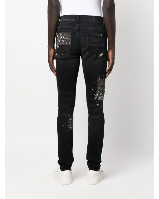 Amiri Blue Distressed Skinny-Cut Jeans for men