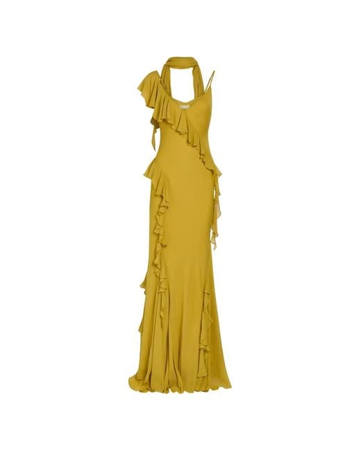 de la vali gold dress De La Vali Vivienne Halter Neck Dress in Gold – Taite Ro main image 0