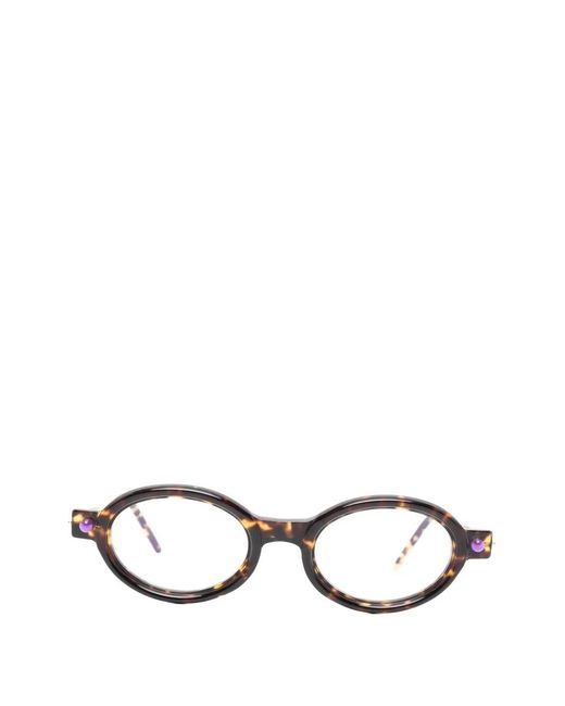 Kuboraum Brown Round-Frame Glasses