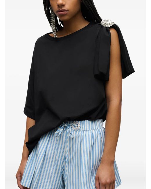 Area Blue Pleated Grommet Shorts