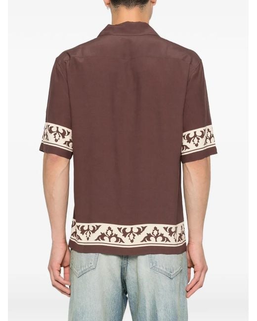 Sandro Pink Loose-Fit Contrast Print Shirt for men