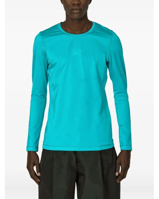 Reebok Men's Blue Botter Logo Long-Sleeve T-Shirt