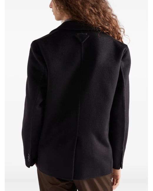 Prada Blue Notched-Lapels Cashmere Blazer for men