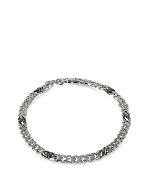 Vetements Metallic Logo-Engraved Curb-Link Necklace for men