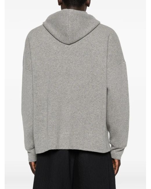 Extreme Cashmere Gray Long-Sleeves Zip Hoodie