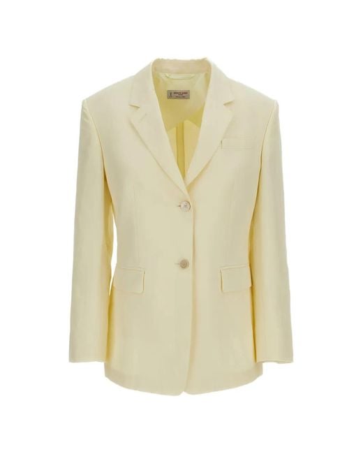 Alberto Biani White Single-Breasted Notched-Lapels Jacket