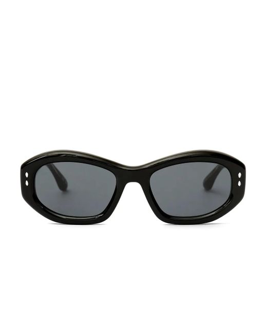Isabel Marant Black Vancy Oval-Frame Sunglasses