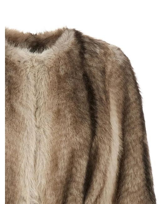 Twinset Natural Manteau Ceinturé À Effet Dégradé