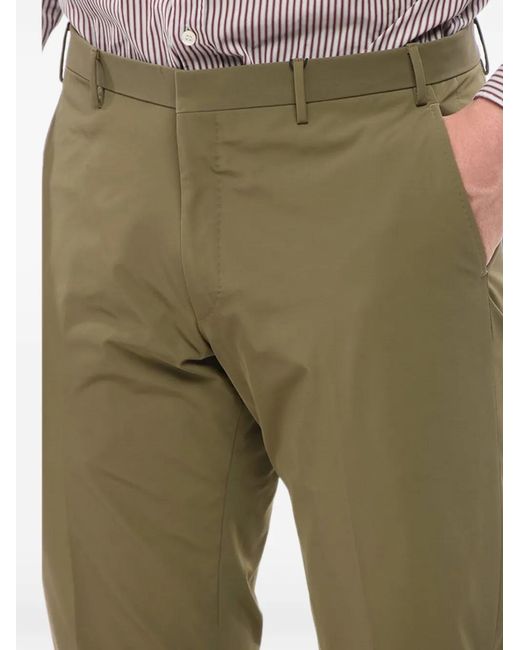 Corneliani Green Stretch-Design Belt-Loops Trousers for men