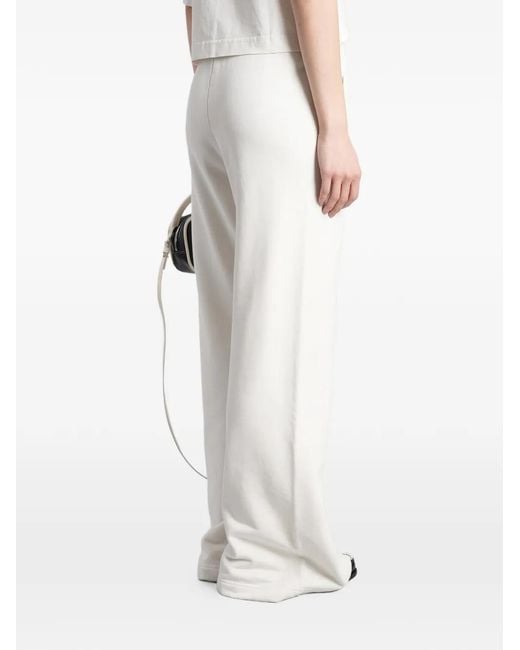 Palm Angels White Logo-Print Drawstring Track Pants