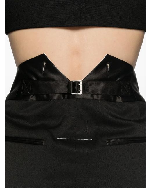 MM6 by Maison Margiela Black Pleat-Detailing Maxi Skirt