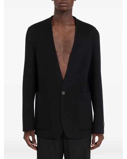 MM6 by Maison Margiela Black Single-Breasted Wool Jacket
