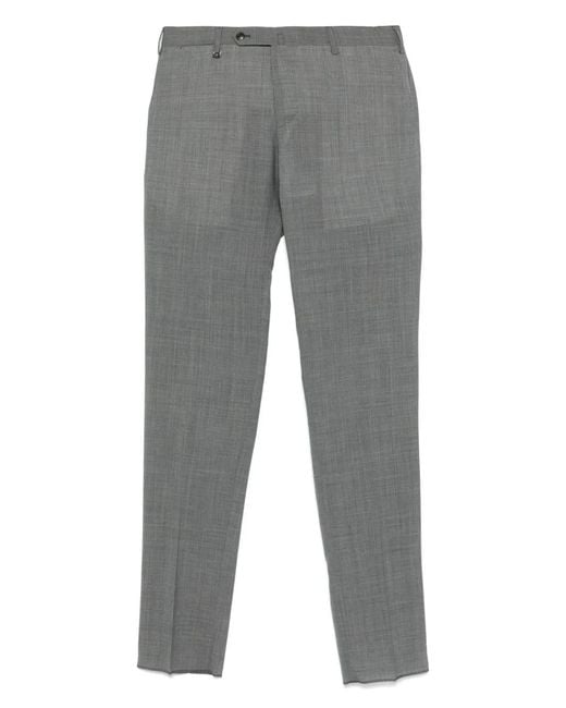 PT Torino Gray Virgin-Wool Trousers for men