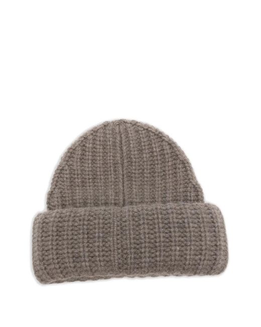 Lisa Yang Brown Ribbed Beanie