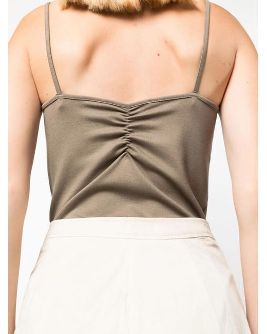 Remain Brown V-Neck Spaghetti-Straps Bodysuit