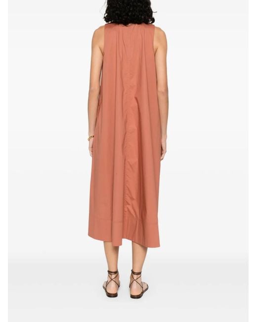 Twinset Midi-Jurk Met Logoplakkaat in het Brown