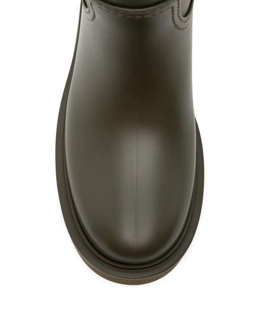 Moncler Green Kickstream Logo-Patch Rain Boots
