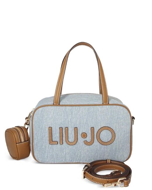 Liu Jo Blue Medium Denim Bowling Bag