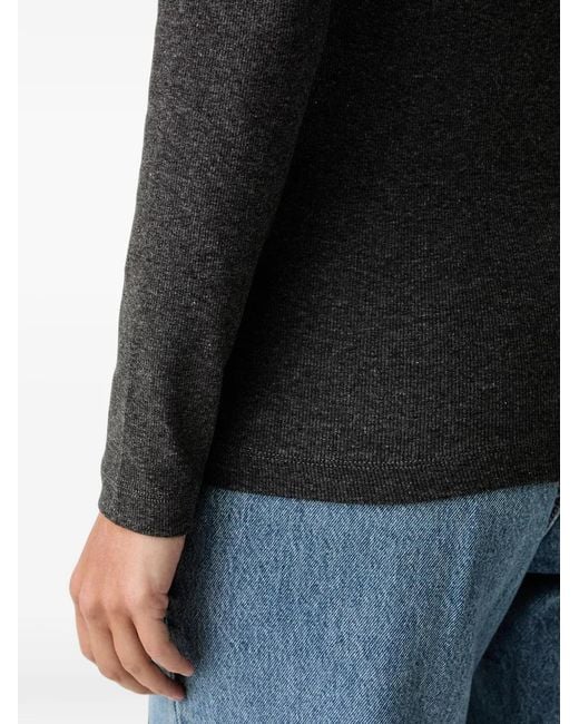 Marc O' Polo Black Ribbed-Knit Roll-Neck Top