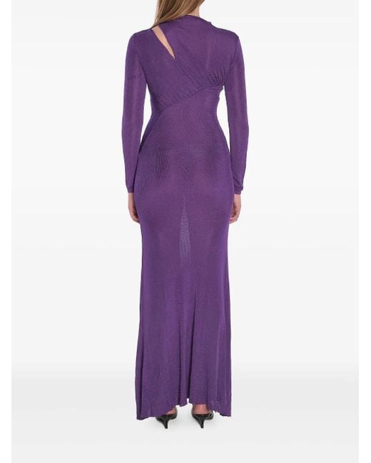Self-Portrait Purple Cut-Out Dress