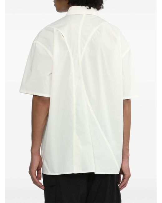 Camicia patchwork a maniche corte di Post Archive Faction PAF in White da Uomo