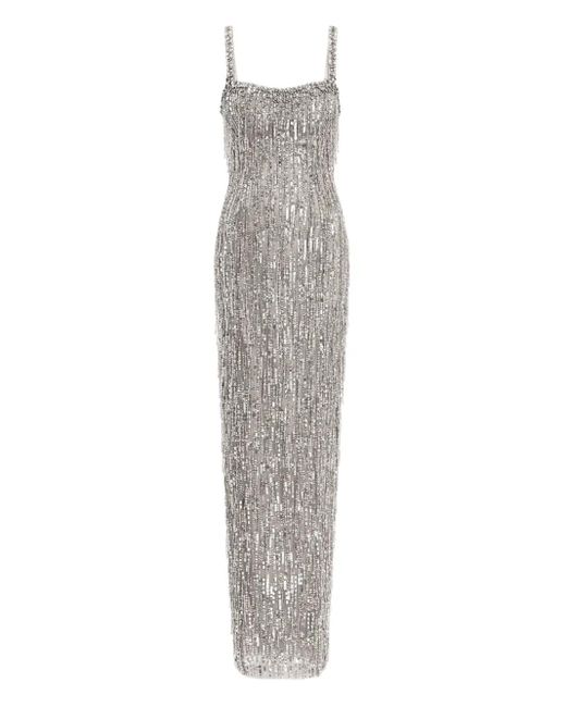 Vestido largo Fleur con apliques Jenny Packham de color White