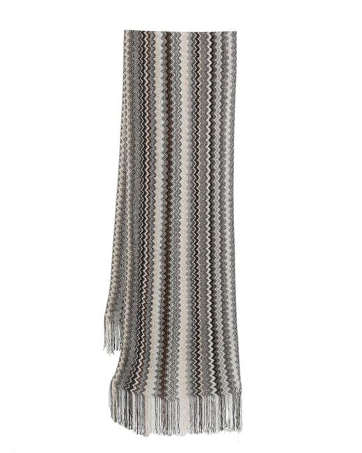 Missoni Gray Signature Zigzag Woven Scarf