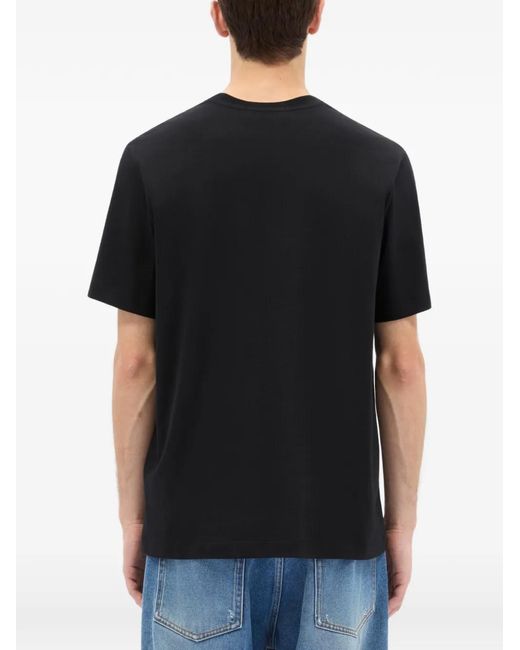 MSGM Black Detail-Embroidery T-Shirt for men