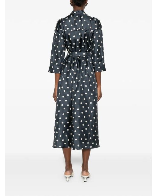 Max Mara Blue Printed Silk Dress