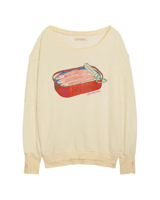Free People White Printed Sweater