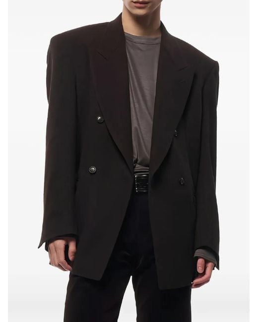 Omar Afridi Black Double-Breasted Tailored Jacket for men