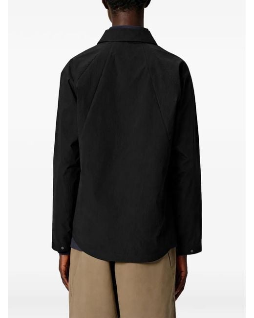 Goldwin Black Sheer Raglan-Sleeve Shirt for men