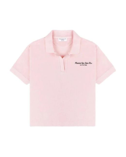 Sporty & Rich Polotop Met Geborduurd Logo in het Pink