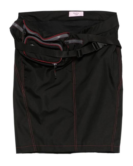 Martine Rose Black Bumbag Topstitching Skirt