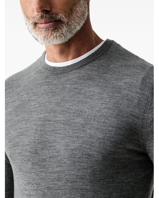 Hackett Gray Crew Neck Long-Sleeve Sweater for men