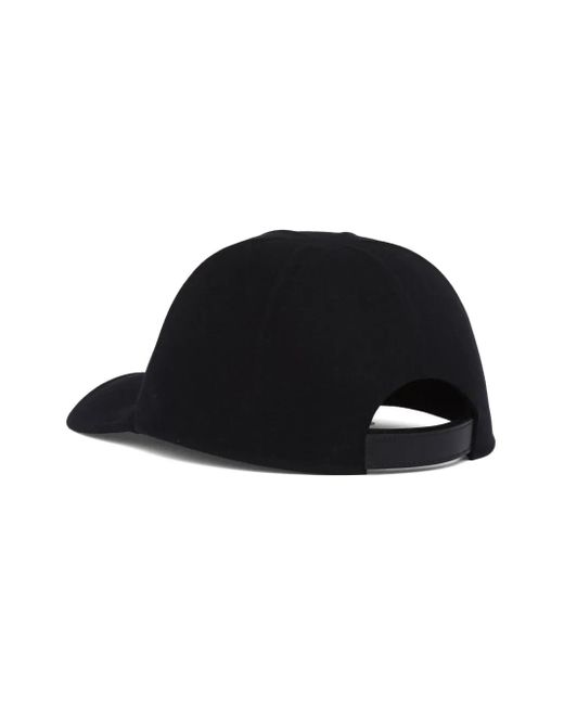 Prada Black Triangle-Logo Felt Baseball Cap for men