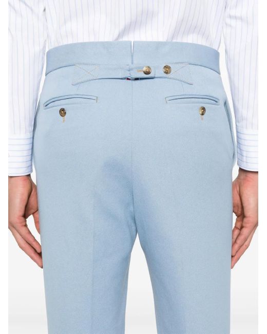 Thom Browne Blue Adjustable-Strap Trousers for men