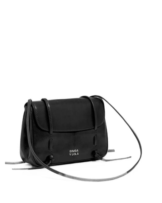 Bimba Y Lola Black Leather Mini Flap Bag