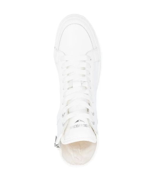Zadig & Voltaire White Tonal High-Top Sneakers