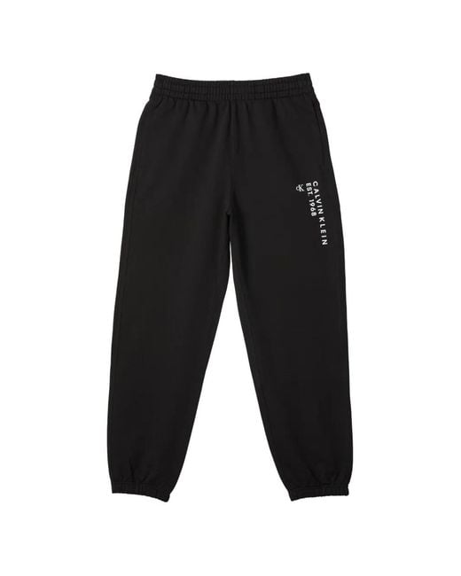 Calvin Klein Black Pantalon De Jogging À Logo Imprimé for men