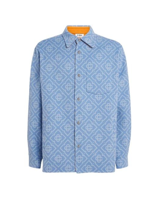 Casablanca Blue Chemise À Motif Monogrammé for men