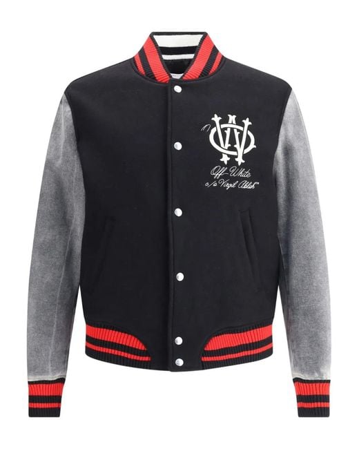 Off-White c/o Virgil Abloh Blue Gothic Ow Wool Varsity Jacket - It50 | L for men