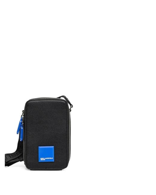 Karl Lagerfeld Crossbodytas Met Ritssluiting En Logoplakkaat in het Black