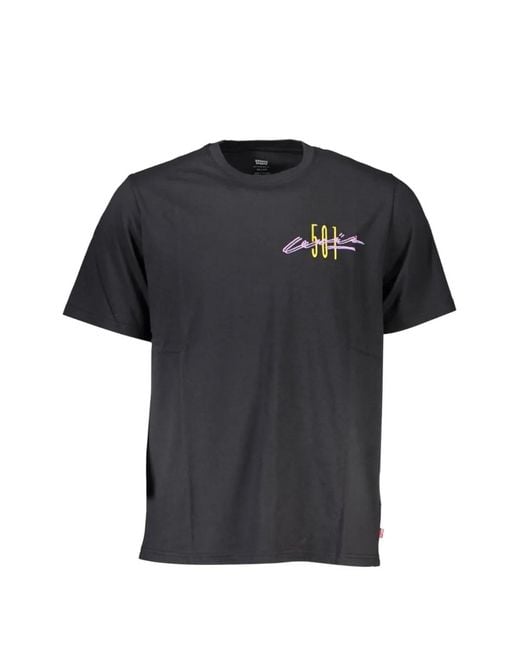 Levi's Black 501 Logo-Print T-Shirt for men