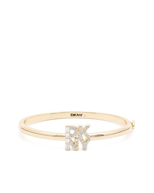 DKNY White Armreif Mit Kristallen