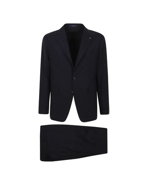 Tagliatore Blue Single-Breasted Wool-Blend Suit for men