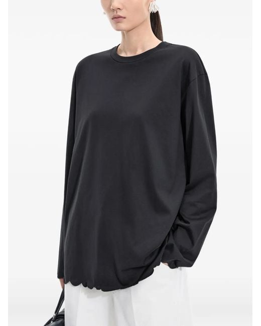 JNBY Blue Scalloped-Edge Long-Sleeve T-Shirt