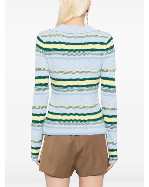 Monse Green Striped-Jacquard Top
