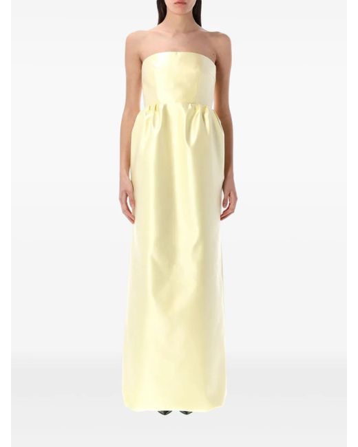 Prada Zijden Avondjurk Met Bustier in het Yellow