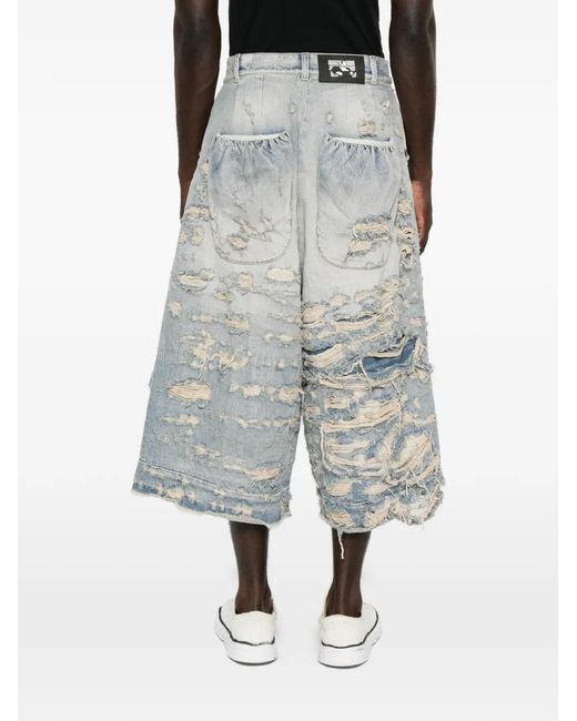 RRR123 Blue Distressed Panelled Jeans for men